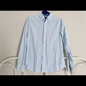 Nautica Button Down Blue and White Striped Blouse